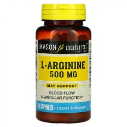 L-Аргінін 500 мг, L-Arginine, Mason Natural, 60 капсул 