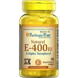 Вітамін Е-400, Vitamin E-400 iu, Puritan's Pride, 50 капсул 