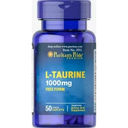 Таурин, L-Taurine, Puritan's Pride, 1000 мг, 50 капсул 