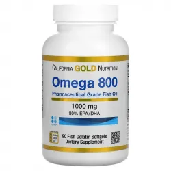 California Gold Nutrition, омега 800, риб'ячий жир фармацевтичного ступеня чистоти, 80% ЕПК/ДГК, у формі тригліцеридів, 1000 мг, 90 рибно-желатинових капсул