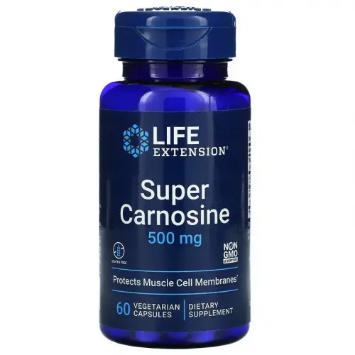 Life Extension, Super Carnosine, 500 мг, 60 вегетаріанських капсул 