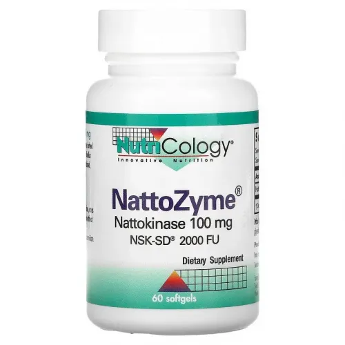 Nutricology, NattoZyme, 100 мг, 60 м'яких гелевих капсул