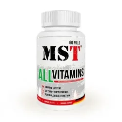 MST Nutrition, Мультивітаміни, All Vitamins, смак полуниці, 60 жувальних табелок