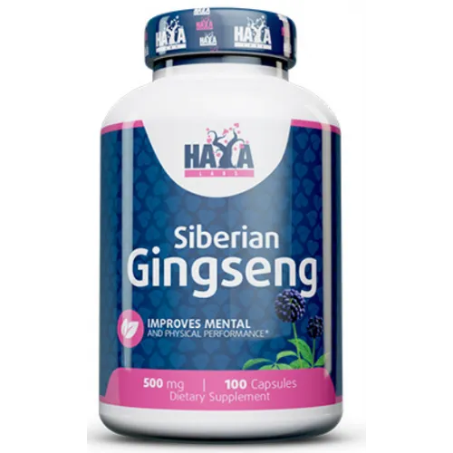 Haya Labs, Siberian Ginseng, 500 мг, 100 капсул