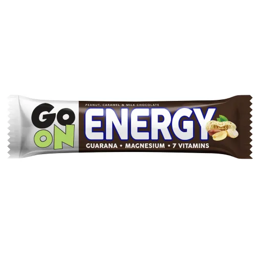 GoOn, Батончик ENERGY "snickers"+ guarana 50 г 1/24 11/2021 