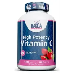 Haya Labs, High Potency Vitamin C 1000 мг with rose hips, 100 таблеток