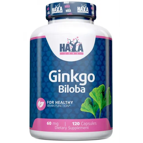 Haya Labs, Ginkgo Biloba, 60 мг, 120 капсул