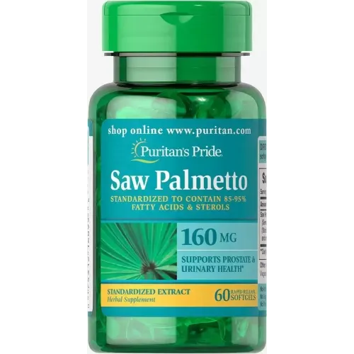 Со Пальметто, Saw Palmetto, Puritan's Pride, стандартизированный экстракт, 160 мг, 60 гелевых капсул