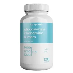 Sporter, Glucosamine & chondroitin + MSM + D3 (1400/1200/1200) - 120 таблеток