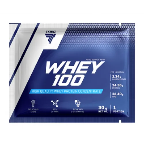 Trec, Whey 100, арахисовое масло, 30 г