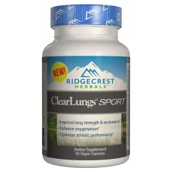 Комплекс для підтримки легких, спорт, Clear Lungs, RidgeCrest Herbals, 60 гелевих капсул 