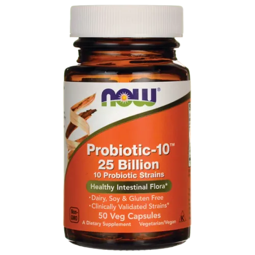 Пробіотик-10, Probiotic, Now Foods, 25 млрд КУО, 30 капсул 