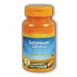 Селен, Selenium Yeast Free, Thompson, 20O мкг, 30 вегетаріанських капсул 