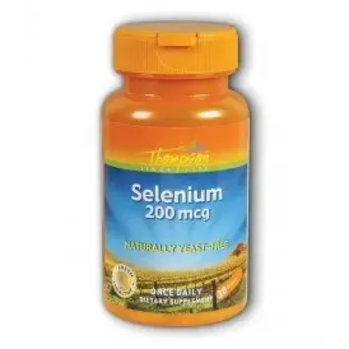 Селен, Selenium Yeast Free, Thompson, 20O мкг, 30 вегетаріанських капсул 