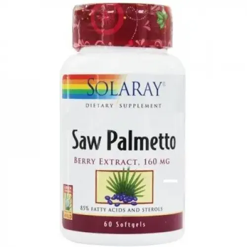 Solaray, Saw Palmetto, екстракт ягід сереної, 160 мг, 60 гелевих капсул