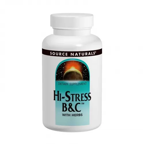 Стресс формула, Hi-Stress B & amp; C, Source Naturals, 120 таблеток