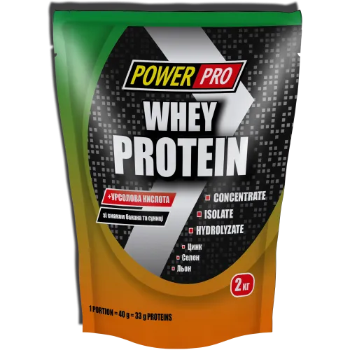 Power Pro, Whey Protein, 2 кг - банан-земляника