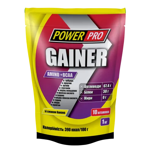 Power Pro, Gainer  (Гейнер), банан, 1000 г