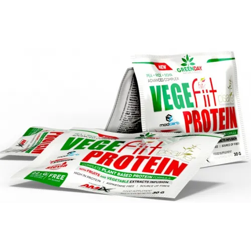 Amix, GreenDay Vege-Fiit Protein, двойной шоколад, 30 г - 1/20