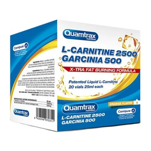 Quamtrax, L-Сarnitine 2500+ Garcinia 500 - 20 флаконов orange