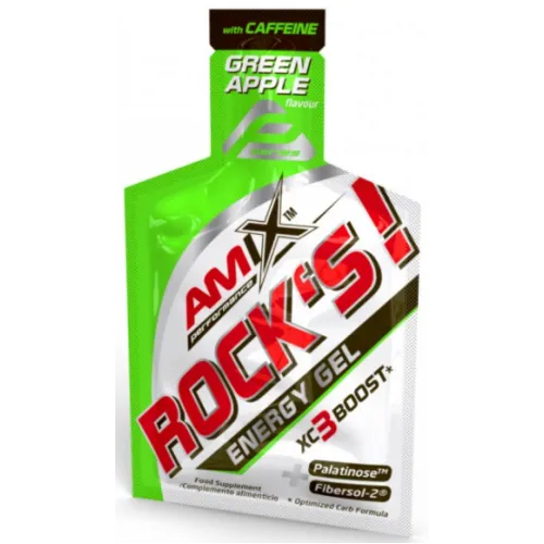 Amix, Performance Amix Rock´s Gel + кофеїн, зелене яблуко, 20x32 г 