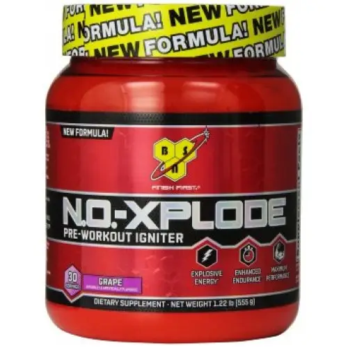 BSN, N.O.-Xplode 3.0 Pre-Workout, виноград, 30 порцій, 555 г 