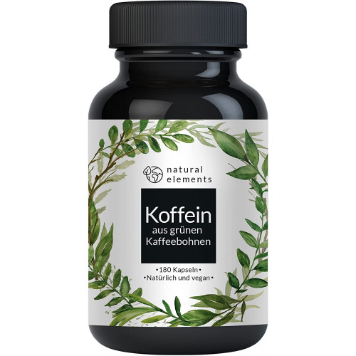 Кофеїнові капсули 200 мг натурального кофеїну Natural Elements - 180 капсул