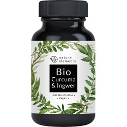 Органическая куркума и имбирь 4440 мг Natural Elements-180 капсул