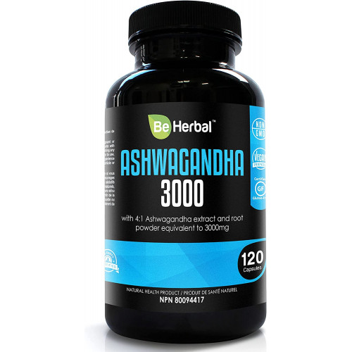 Органическая ашваганда 3000 мг BE HERBAL – 120 капсул