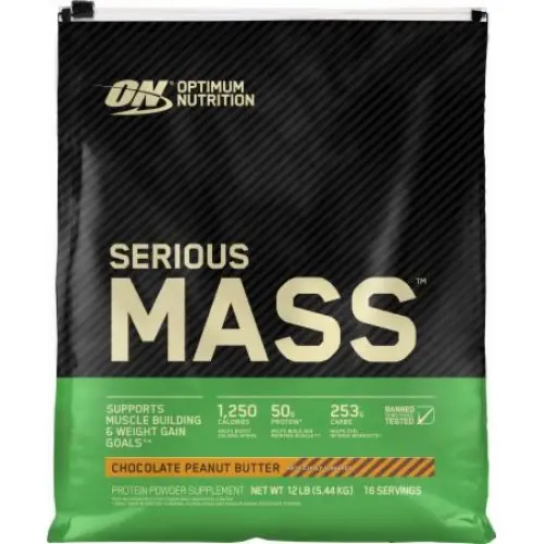 Optimum Nutrition, Serious Mass, шоколад арахис, 5443 г