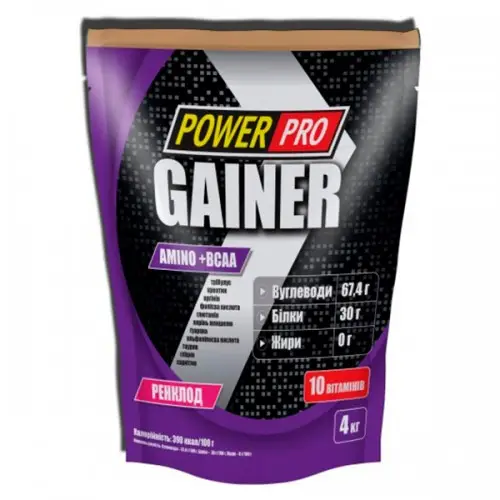 Power Pro, Gainer, 4 кг - ренклод (слива)